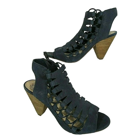 Vince Camuto Shoes - Vince Camuto Eliaz Lace Up Strappy Dress Sandal Cone heel Women's Size 5.5 Navy